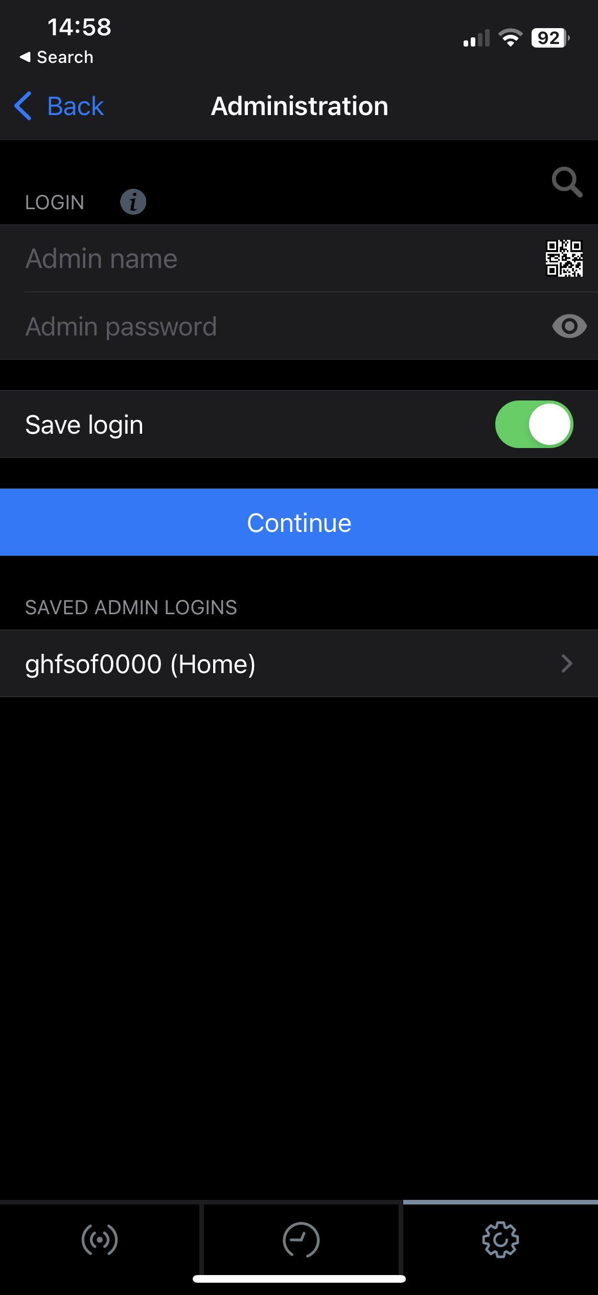 Log into your admin account