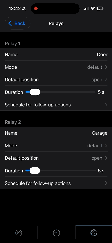 Find "Schedule for actions"